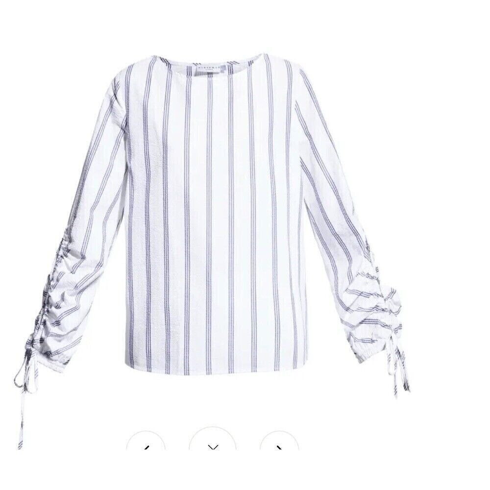 Harshman NWT Catarina Drawstring Sleeves Tunic White/Navy Size 1X‎ MSRP $193